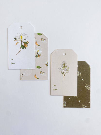 Evergreen Blooms Gift Tags