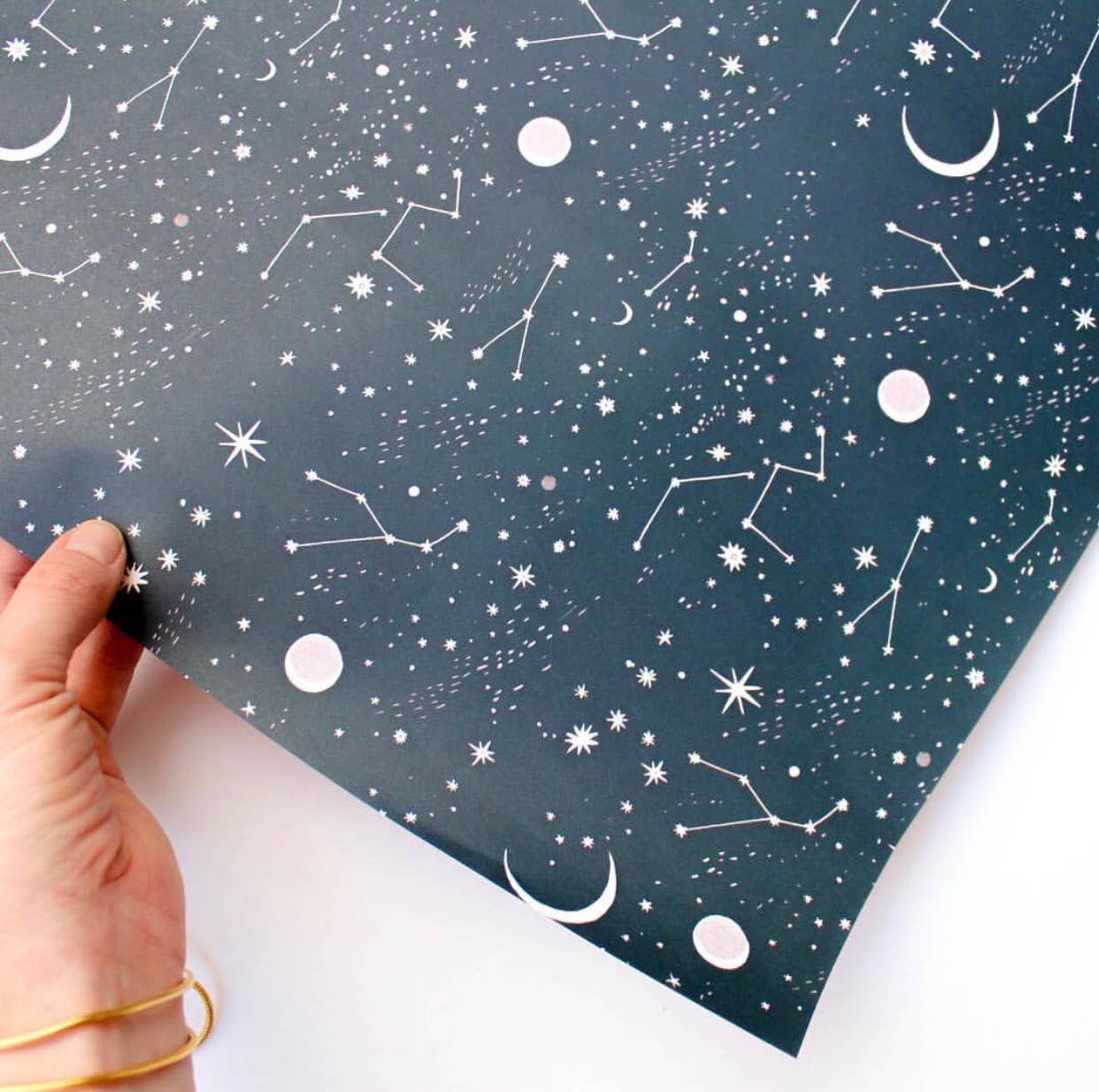 Moon and Stars wrapping paper