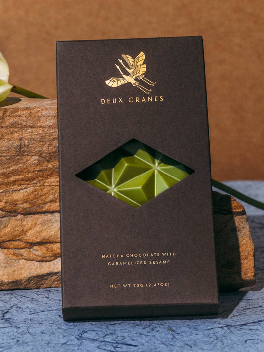 Duex Cranes Matcha Chocolate with Caramelized Sesame