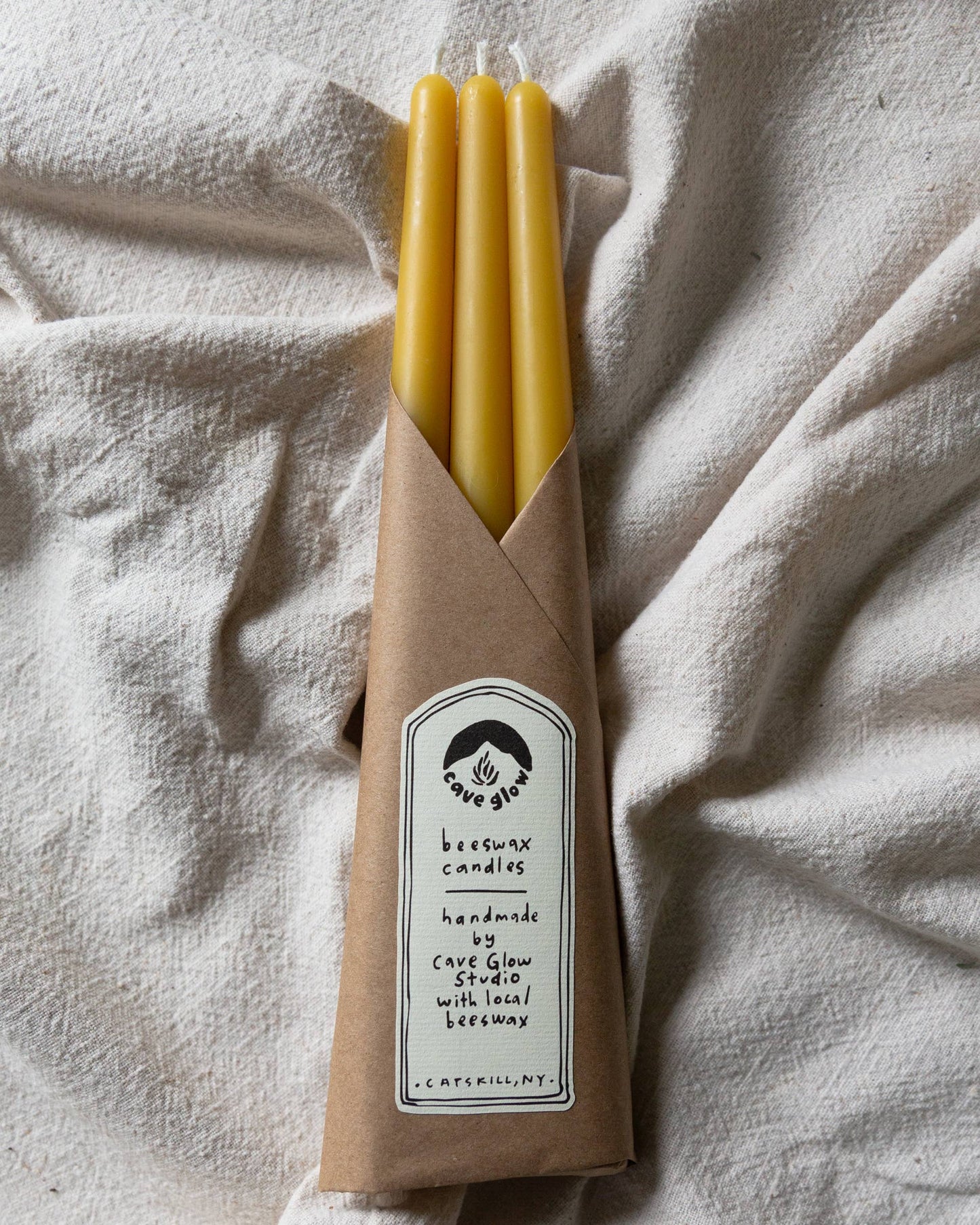 Pure Beeswax Taper Candles - Set of 3