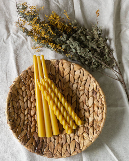 Pure Beeswax Taper Candles - Set of 3