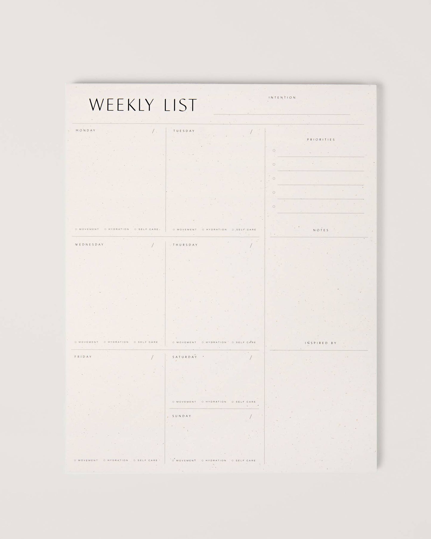 Weekly List Pad