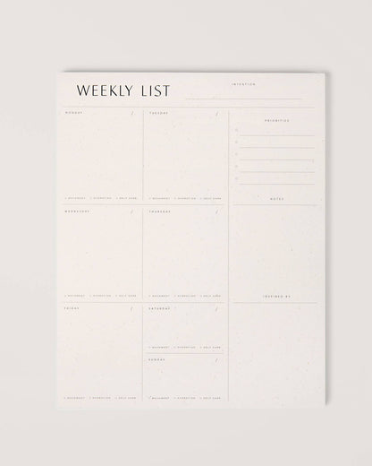 Weekly List Pad