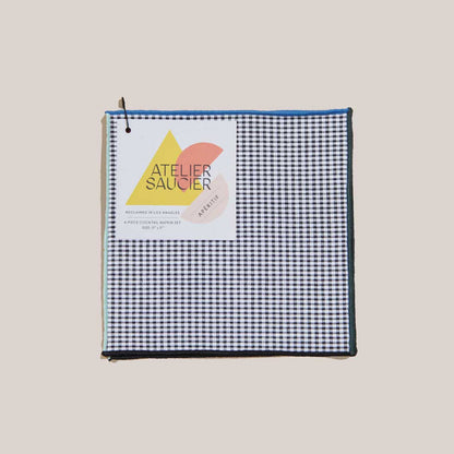 The Retro Gingham Cocktail Napkins | Set of 4