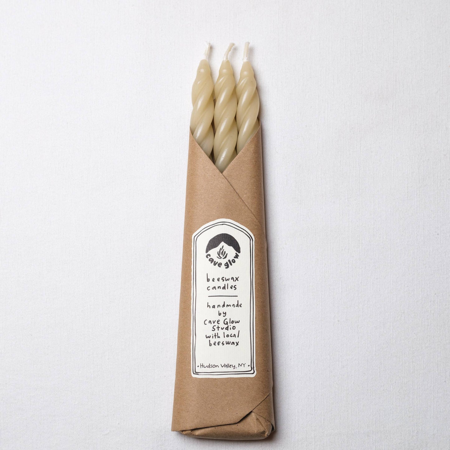 Sand Beeswax Taper Candles - Set of 3