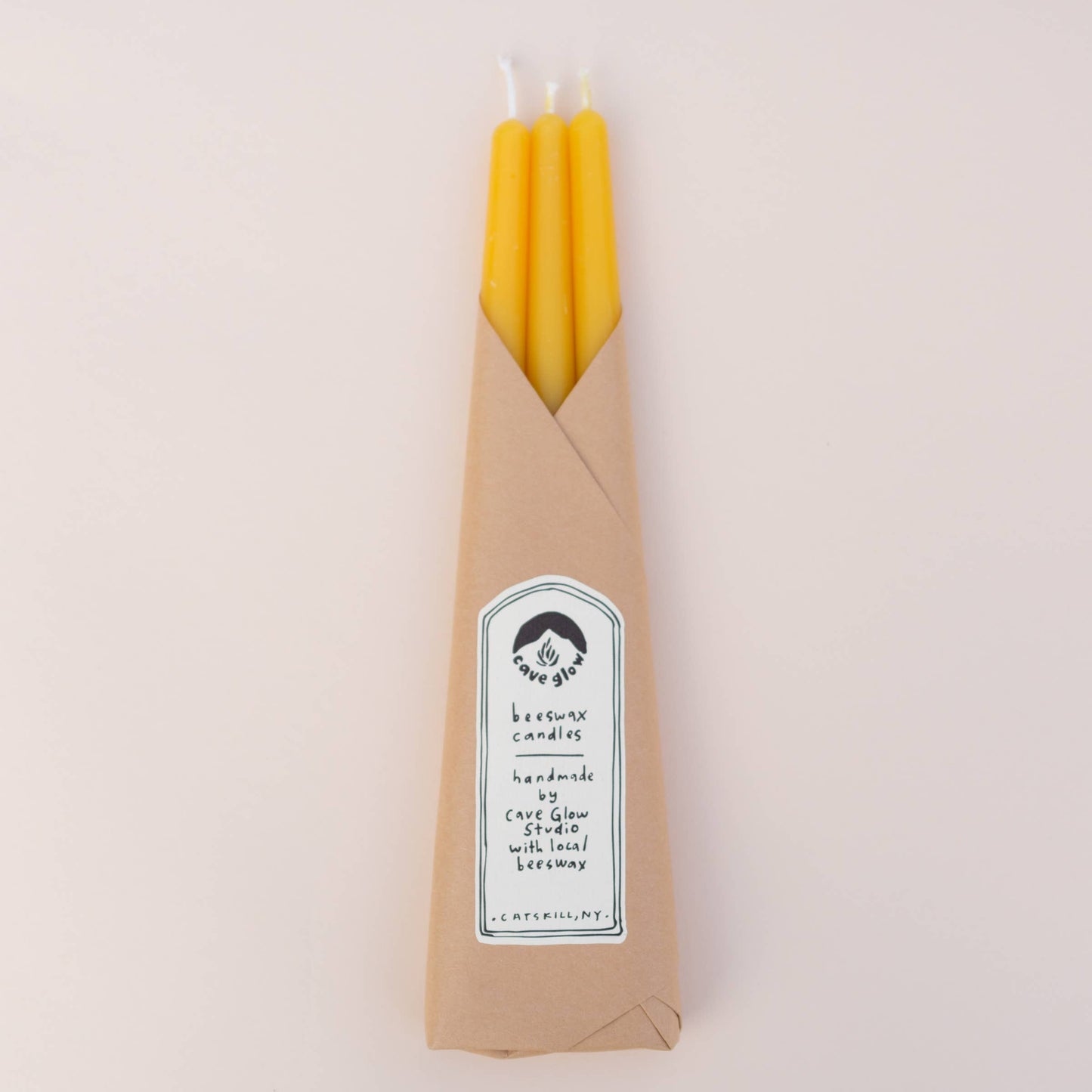 Pure Beeswax Taper Candles - Set of 3