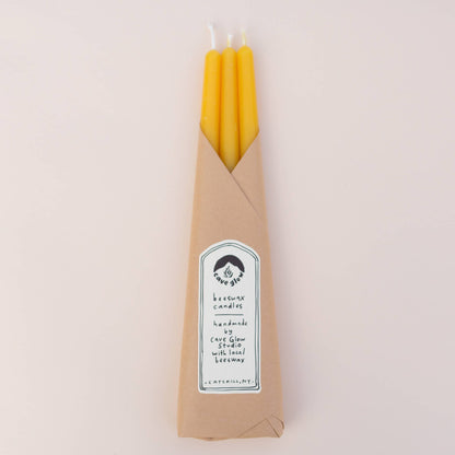 Pure Beeswax Taper Candles - Set of 3