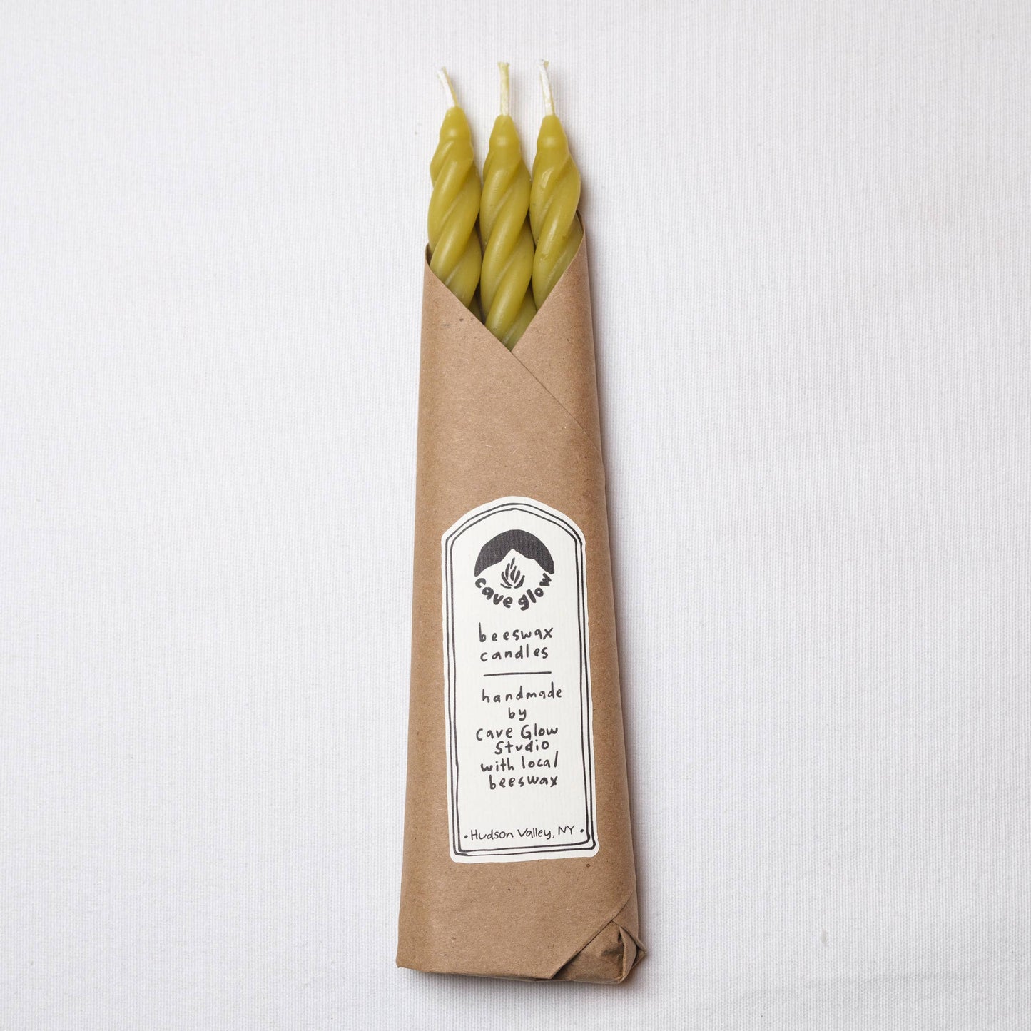 Chartreuse Beeswax Taper Candles - Set of 3