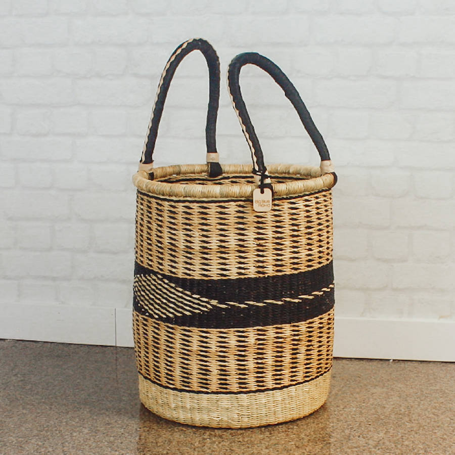 Bolga Baskets - Laundry Hamper Natural Palette