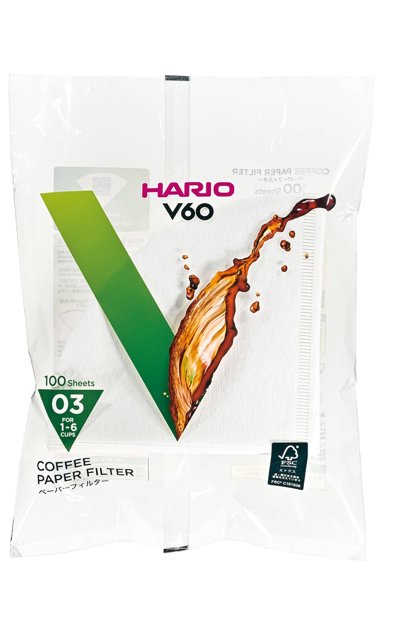 HARIO V60 Paper Filter White (100 sheets)