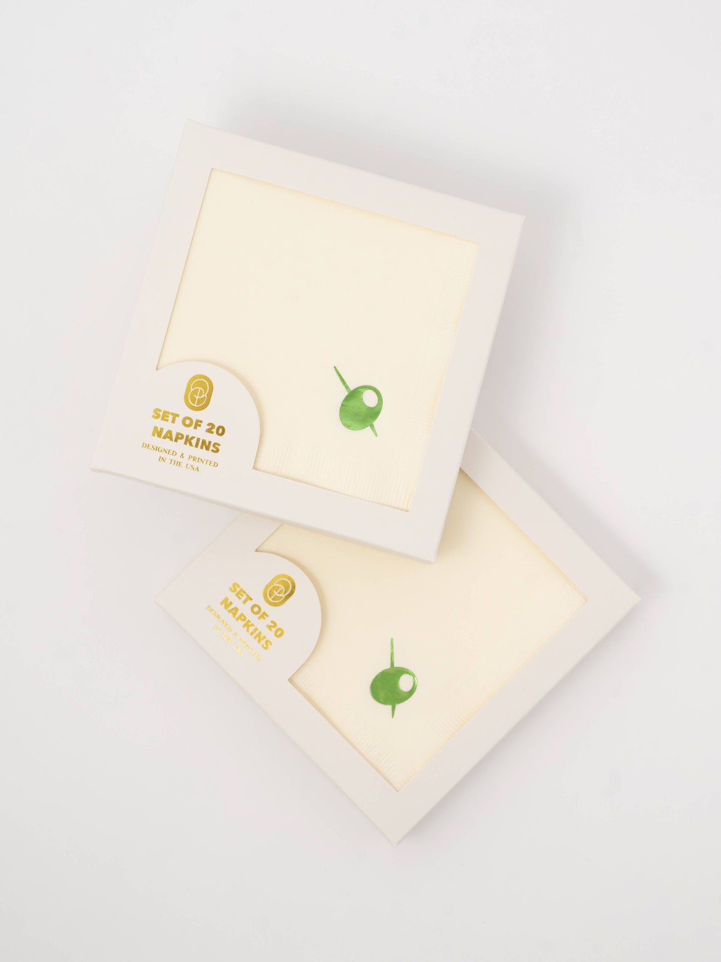 Olive Cocktail Napkins - Set of 20