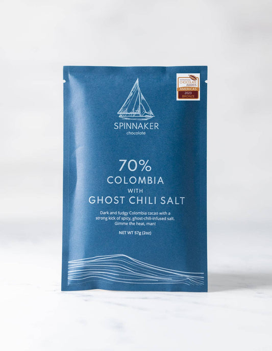 Spinnaker Chocolate - 70% Colombia with Ghost Chili Salt