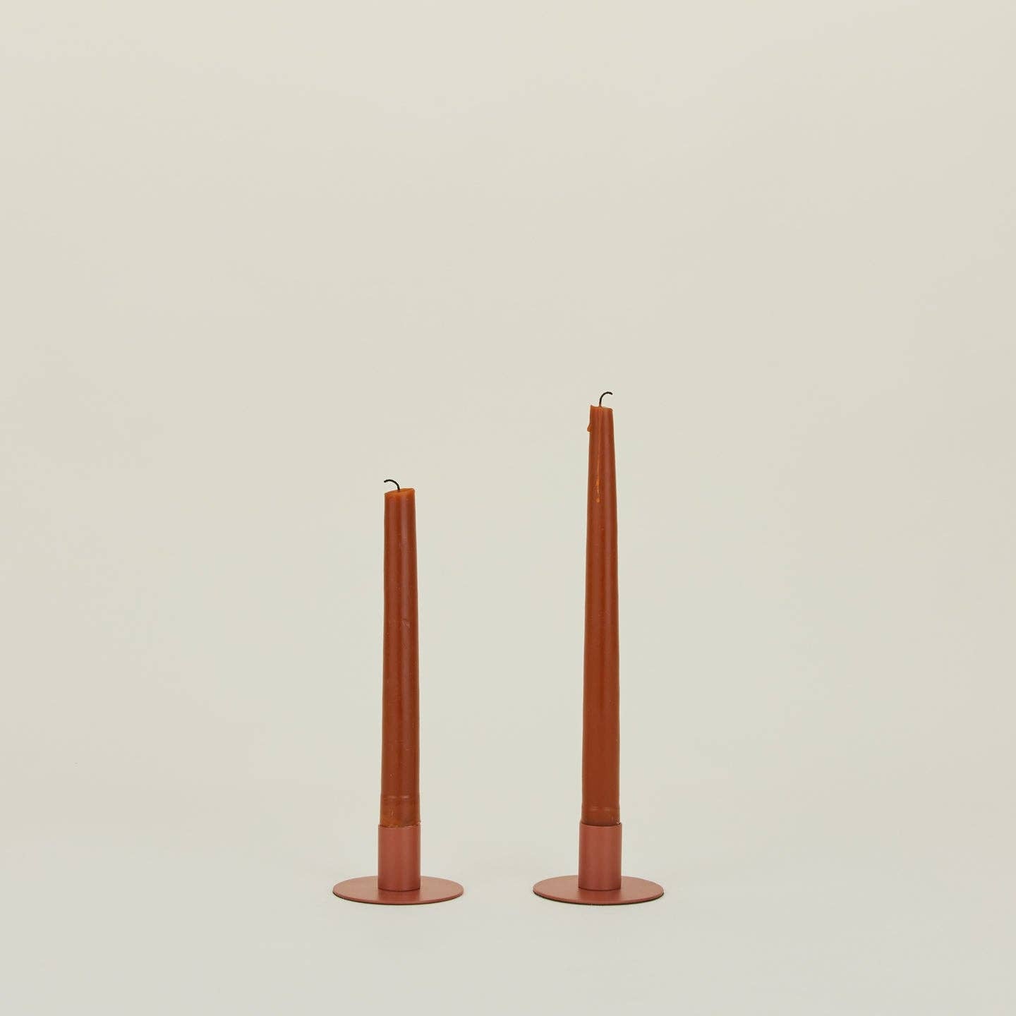 ESSENTIAL METAL CANDLE HOLDERS, SET OF 2 - TERRACOTTA