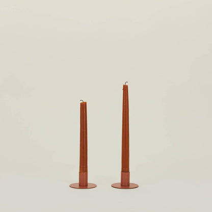 ESSENTIAL METAL CANDLE HOLDERS, SET OF 2 - TERRACOTTA