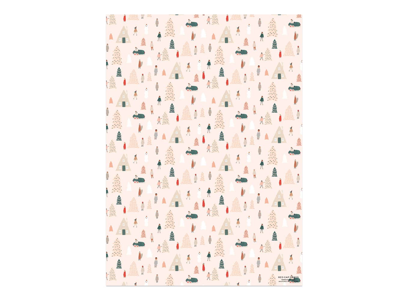 Pink Trees holiday wrapping paper