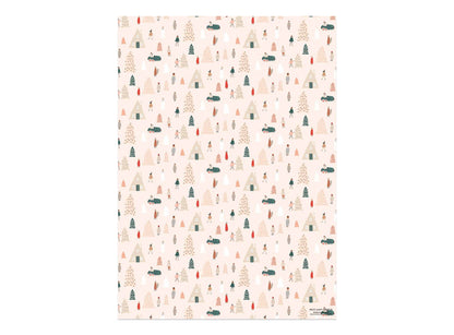 Pink Trees holiday wrapping paper