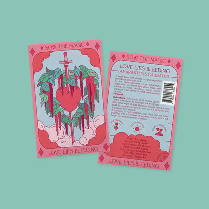 Love Lies Bleeding Tarot Garden + Gift Seed Packet