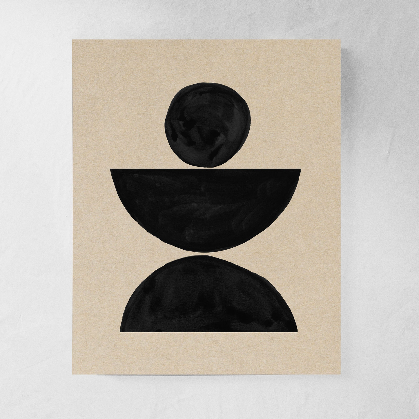 Black & Beige Modern Abstract Art Print "The Balance"